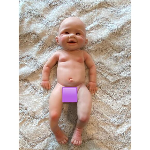 🆕17 Inch Realistic Full Silicone Lifelike Reborn Smiling Girl With Open Eyes - Picture 6 of 13
